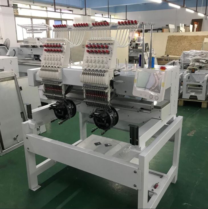 Newest 2 Head Computer Cap And T-shirt Embroidery Machine Manufacture