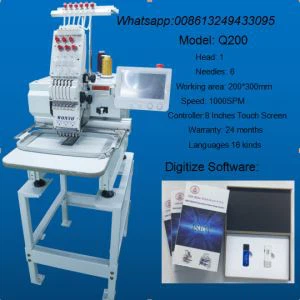 Binnenlandse 6 kleuren Cross Stitch Embroidery Machine
